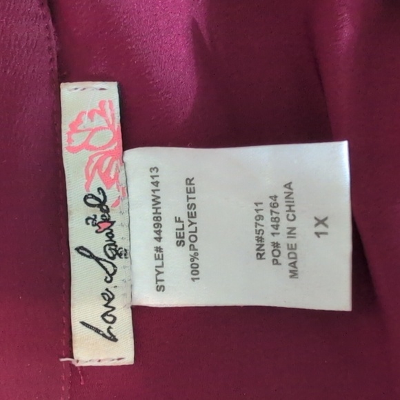 Love Squared Burgundy Dress Size 1X - Picture 8 of 9